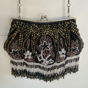 Black Beaded Purse NWOT
